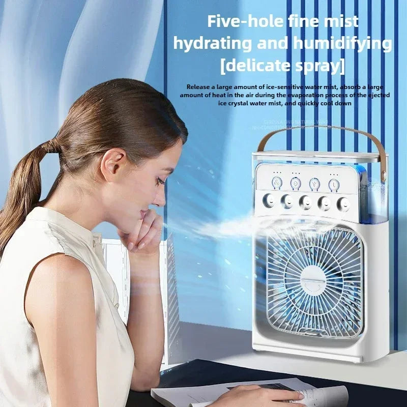 Spray Cooling Air Conditioning Mini Student Dormitory Summer Charging Mute Small Desktop Fan Desktop Humidifier Fan