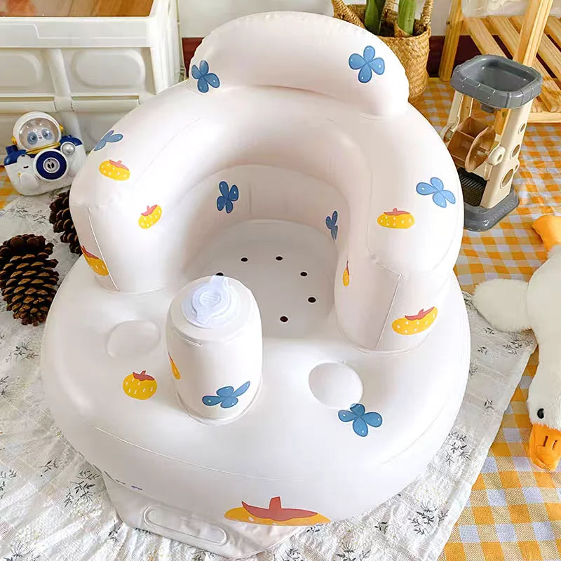 Inflatable Baby Seat Sofa Bathroom Stool Baby Resting Armchair Foldable Baby Feeding Dining Chair Learning Sitting Seats