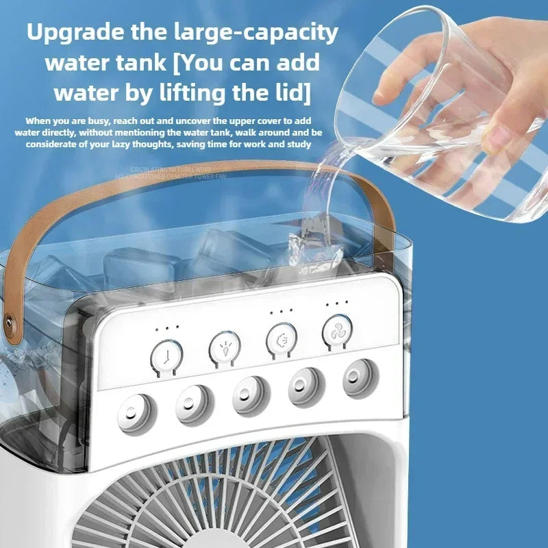 Spray Cooling Air Conditioning Mini Student Dormitory Summer Charging Mute Small Desktop Fan Desktop Humidifier Fan