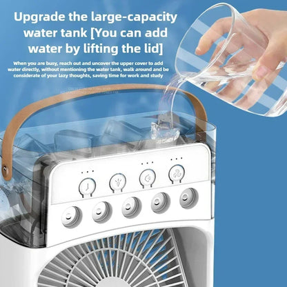 Spray Cooling Air Conditioning Mini Student Dormitory Summer Charging Mute Small Desktop Fan Desktop Humidifier Fan
