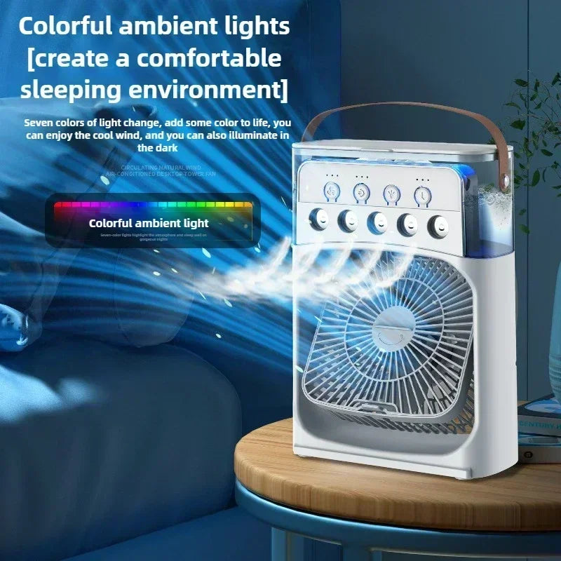 Spray Cooling Air Conditioning Mini Student Dormitory Summer Charging Mute Small Desktop Fan Desktop Humidifier Fan