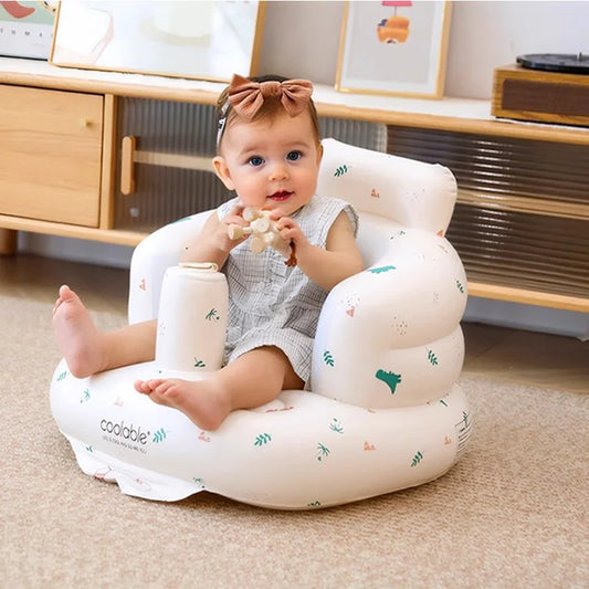 Inflatable Baby Seat Sofa Bathroom Stool Baby Resting Armchair Foldable Baby Feeding Dining Chair Learning Sitting Seats