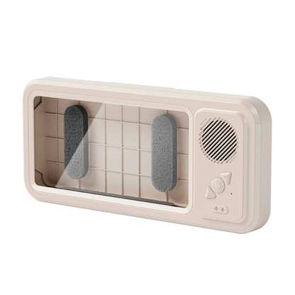 Shower Phone Holder with Bluetooth Speaker IPX4 Waterproof Anti-Fog Touch Screen Wall Mount Phone Holder for Shower Bathroom