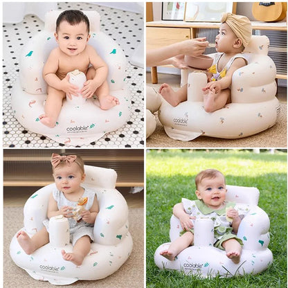 Inflatable Baby Seat Sofa Bathroom Stool Baby Resting Armchair Foldable Baby Feeding Dining Chair Learning Sitting Seats