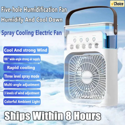 Spray Cooling Air Conditioning Mini Student Dormitory Summer Charging Mute Small Desktop Fan Desktop Humidifier Fan